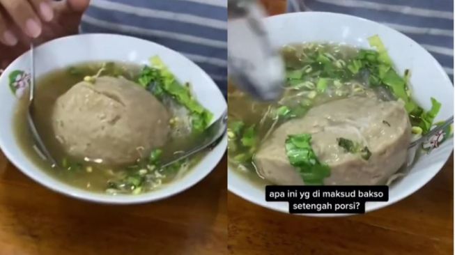 Definisi Bakso Setengah Porsi, Warganet Ngakak Lihat Penampakannya