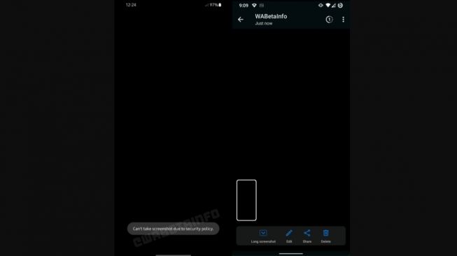 Fitur baru WhatsApp, pemblokiran tangkapan layar. [WABetaInfo]