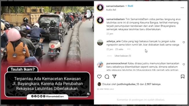 Macet Panjang di Kawasan Jalan Bhayangkara Samarinda, Warganet Ngeluh: Jangan Suka Ngerepotin