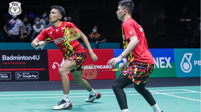 Fajar Alfian/M. Rian Ardianto, salah satu pasangan ganda putra Indonesia yang akan turun bertanding di French Open 2022 (PBSI/Twitter @INABadminton)