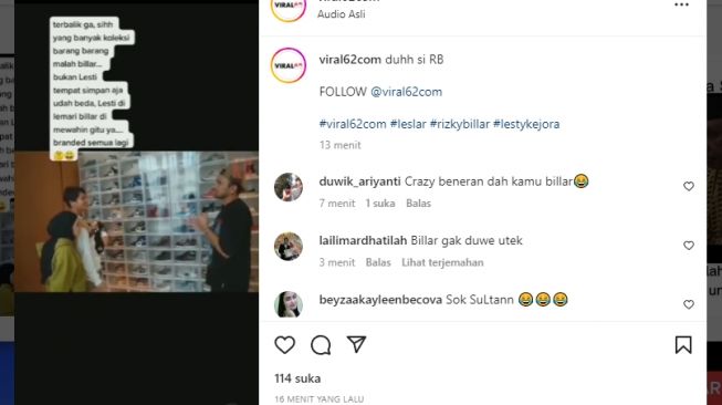 Tangkapan layar video. [Instagram/@viral62com]