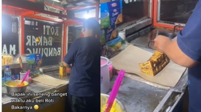 Dagangannya Sepi, Penjual Roti Bakar Ini Kegirangan Ada yang Beli