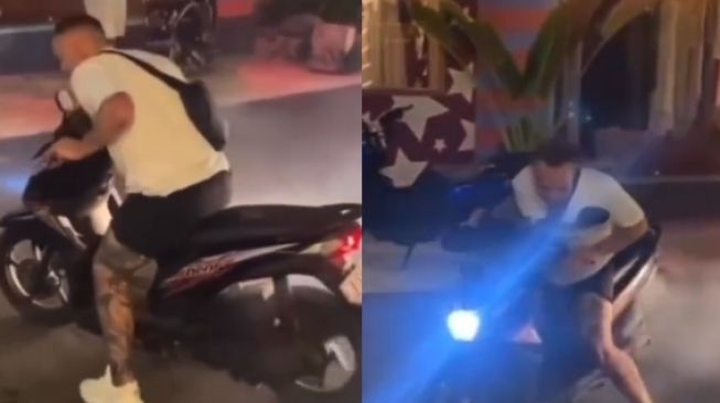 Bule Barbar Berulah Lagi, Sepeda Motor Rentalan Digas sampai Asap Knalpot Ngepul, Publik: Katro Banget