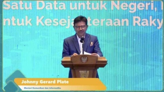 Menkominfo Johnny G Plate mengatakan pihaknya mendukung program Saatu Data Indonesia. [Antara]