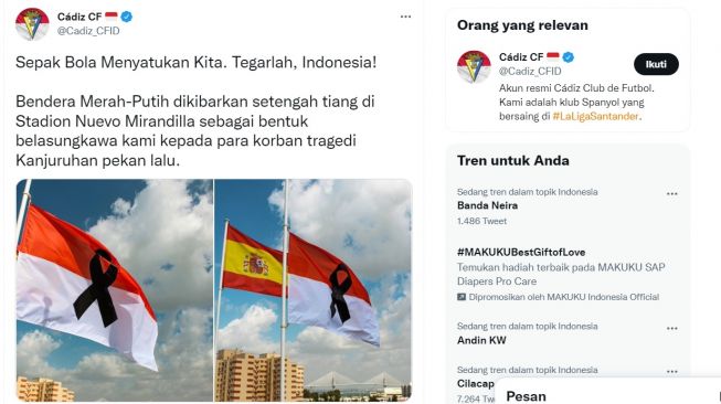 Bendera Indonesia Dikibarkan Setengah Tiang di Stadion Nuevo Spanyol, Logo Pita Hitam Tuai Perdebatan