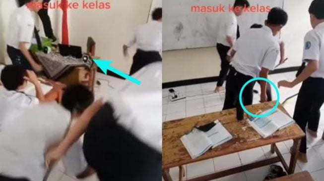 "Pak Turun Pak" Cosplay Jadi Cicak, Tingkah Pak Guru Lihat Hewan Ini Bikin Siswanya Ngakak