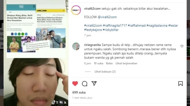 Pria Ini Nangis, Rizky Billar Katanya Dinasehati Raffi Ahmad, Warganet: Ngaku Salah Aja