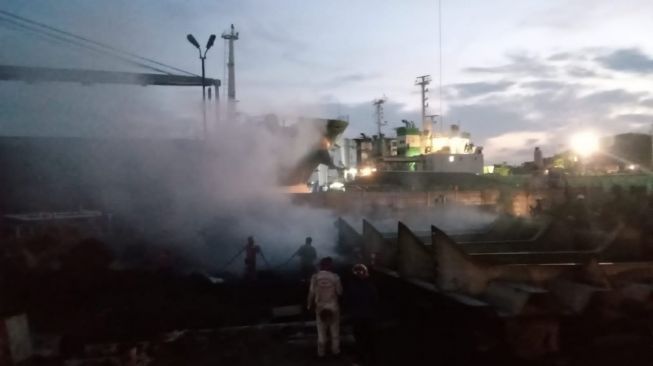 Lokasi PT Harapan Teknik Shipyard yang mengalami kebakaran. [IST]