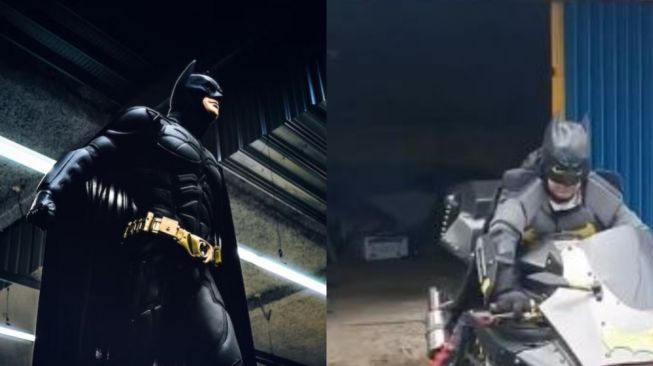 Batman Ini Bikin Ngakak, Badan Hulk Naik Motor Robocop