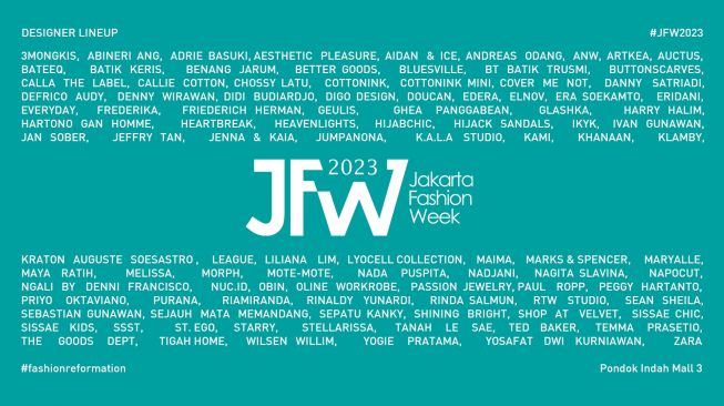 Deretan nama desainer yang memeriahkan Jakarta Fashion Week 2023 (Istimewa)