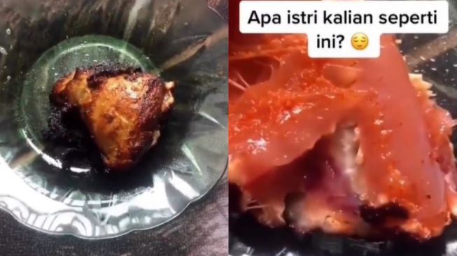 Tampilan Luarnya Gosong, Daging Ayam Goreng Ini malah masih Mentah di Dalam