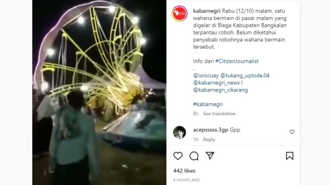 Ngeri, Wahana Ontang-anting di Pasar Malam Bazar Maulid Nabi di Bangkalan Roboh