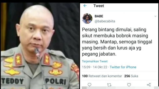 Babe Cabita Sebut Perang Bintang Dimulai, Sindir Kabar Penangkapan Kapolda jatim?