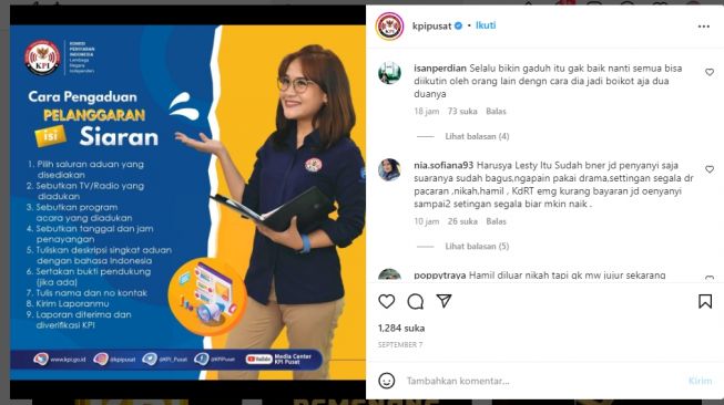 Tangkapan layar. [Instagram/@kpipusat]