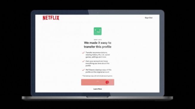 Fitur baru Netflix, Transfer Profil. [Netflix]