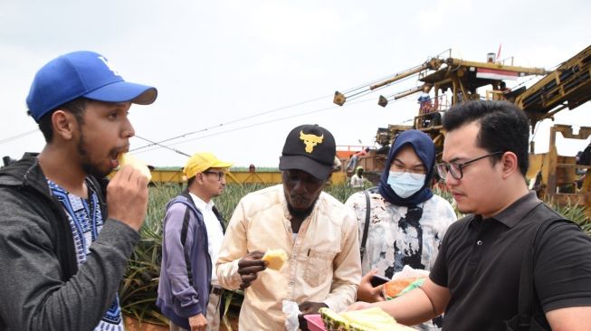 Lihat Perkebunan Nanas PT GGP, Mahasiswa Asing IIB Darmajaya: Enak dan Mani