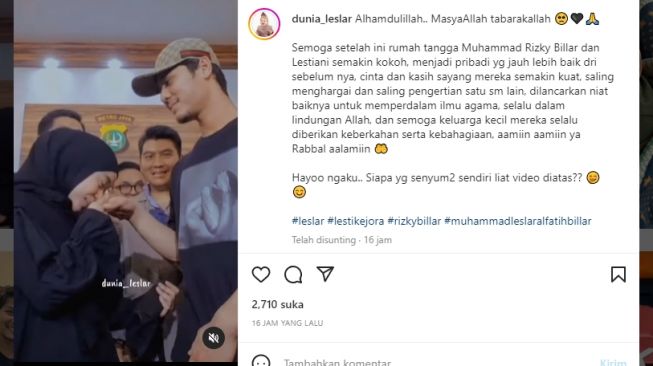 Lesti Kejora Cium Tangan Rizky Billar, Berakhir dengan Pelukan, Warganet: Seneng Bangeett