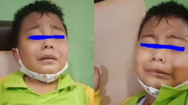 Gemas! Bocah Lelaki Ini Nangis Tak Tega Lawan Teman Cewek yang Ejeknya: Kata Mama Gak Boleh