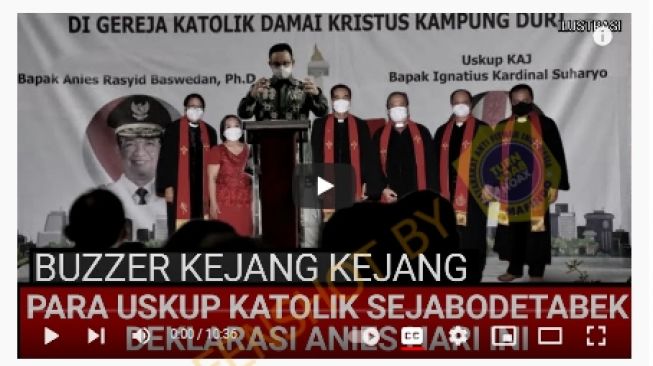 Unggahan yang mengklaim Uskup Katolik Jabodetabek deklarasi dukung Anies Baswedan jadi presiden. (Turnbackhoax.id)