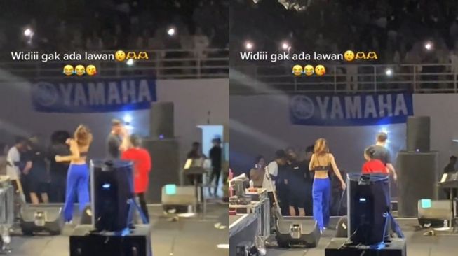 Momen Widi Vierratale Buka Baju di Panggung (TikTok/@indaharsh29)