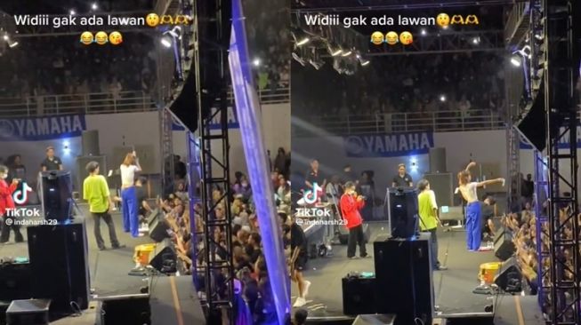 Momen Widi Vierratale Buka Baju di Panggung (TikTok/@indaharsh29)