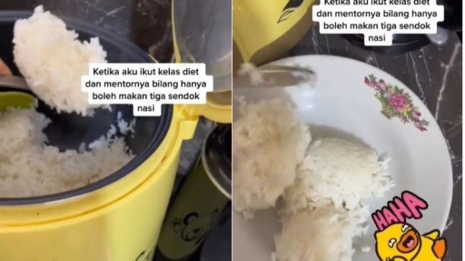 Ikuti Tips Diet Makan 3 Sendok, Porsinya Malah Bikin Warganet Kaget