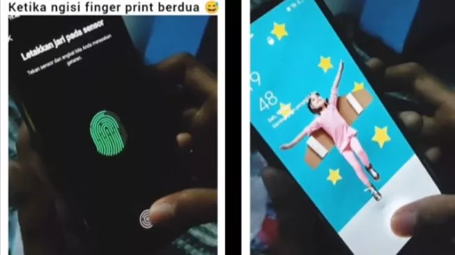 Isi fingerprint HP berdua. (Instagram/kocakabiss.id)