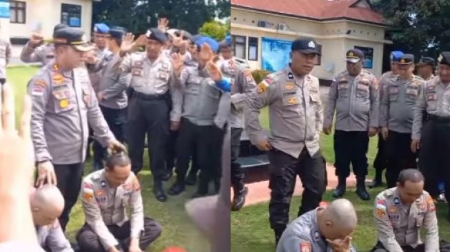 Diduga Bermasalah, Video Kapolres Doakan 2 Polisi Gundul Biar Insaf hingga Jidat Ditepuk