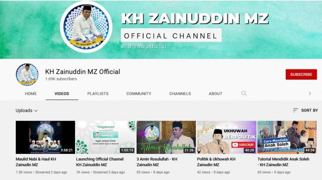 Keluarga Luncurkan Kanal YouTube Resmi KH Zainuddin MZ Official Channel