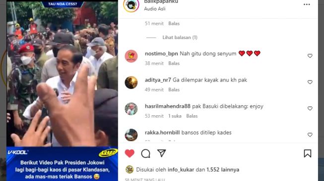 Bagi-bagi Kaos di Pasar Klandasan, Gestur Jokowi Dibandingkan dengan Puan: Gak Kaya yang Onoh