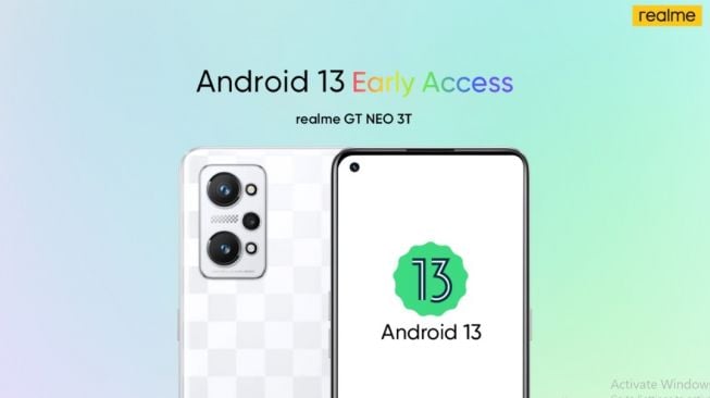 Pembaruan versi beta Android 13 x Realme UI 3.0 Realme GT Neo 3T. [Realme] 