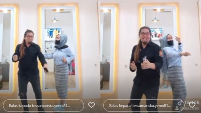 Indra Tarigan dan Tessa Mariska joget-joget setelah mengetahui Nikita Mirzani jadi tahanan. [Instagram]