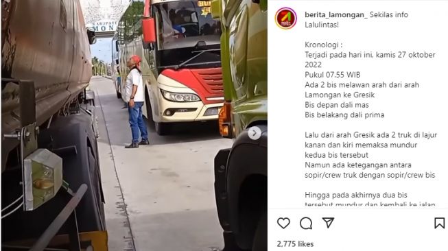 Nekat Lawan Arah, Bus Dali Mas dan Dali Prima Dipukul Mundur Sopir Truk