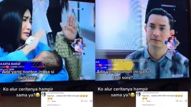 Salah satu potongan adegan sinetron Suara Hati Istri Indosiar, yang diduga menyadur cerita rumah tangga Lesti Kejora dan Rizky Billar. [Instagram]