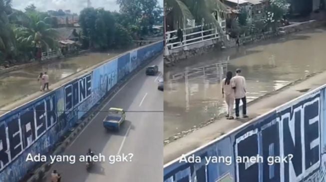 Pasangan Ini Jalan di Tempat Ekstrim, Warganet Ikutan Merinding