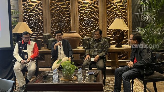 Diskusi masa depan internet 5G di Indonesia, di Jakarta, Selasa (25/10/2022). [Suara.com/Dicky Prastya]