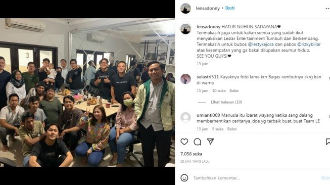 Unggahan soal Lesti Kejora dan Rizky Billar [Instagram/@lensadonny]