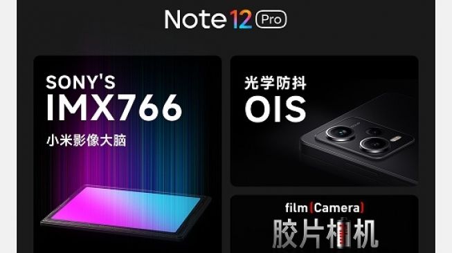 Redmi Note 12 Pro hadir dengan sensor Sony IMX766 dan dukungan OIS. (Redmi Weibo)