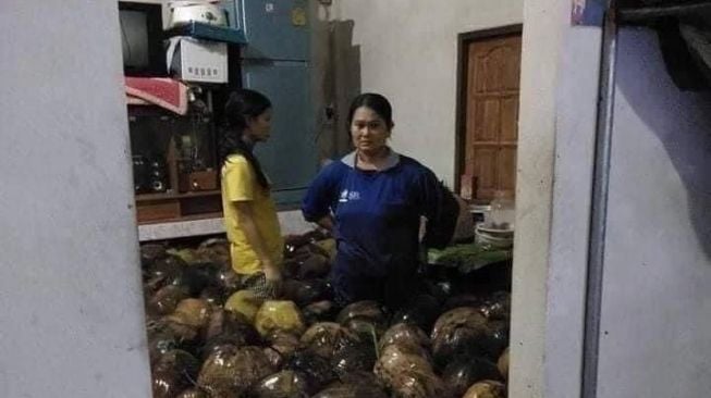 Rumah Keluarga Ini Mendadak Diserbu Buah Kelapa Gegara Kebanjiran, Warganet: Gak Tau Harus Sedih Atau Bahagia