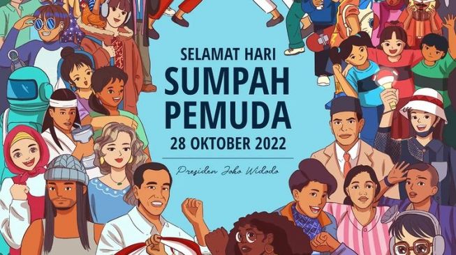 Hari Sumpah Pemuda, Jokowi Unggah Karikatur Pahlawan hingga Sosok Mirip Dilan Cepmek