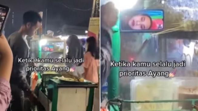 Jadi Prioritas Ayang, Pria Ini Dagang Sambil Video Call Kekasihnya