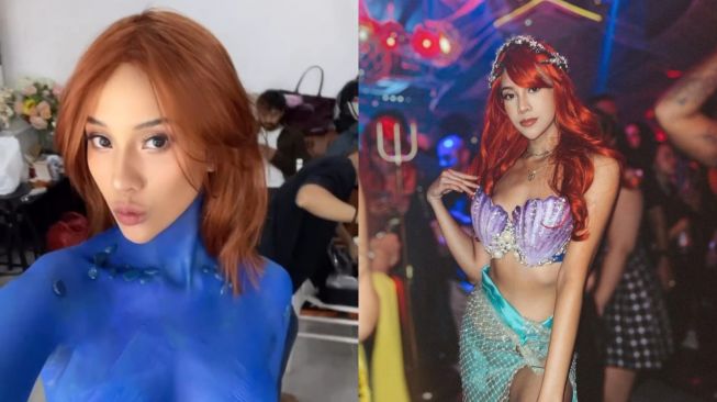 Bikin Mata Lelaki Melek, Anya Geraldine Tampil Seksi dengan Kostum Mystique dan Mermaid Saat Pesta Halloween