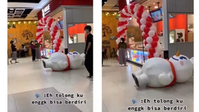 Badut Maskot Ice Cream Ini Jatuh, Warganet Soroti Sikap Orang Sekitar