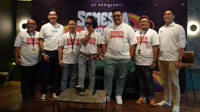 Jumpa pers Festival Semesta Bergoyang di Jakarta, Senin (31/10/2022) yang dihadiri Kaka Slank dan Ndarboy Genk. [dokumentasi pribadi]