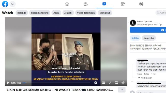 CEK FAKTA: Benarkah Ferdy Sambo Tinggalkan Wasiat Sebelum Meninggal Dunia?