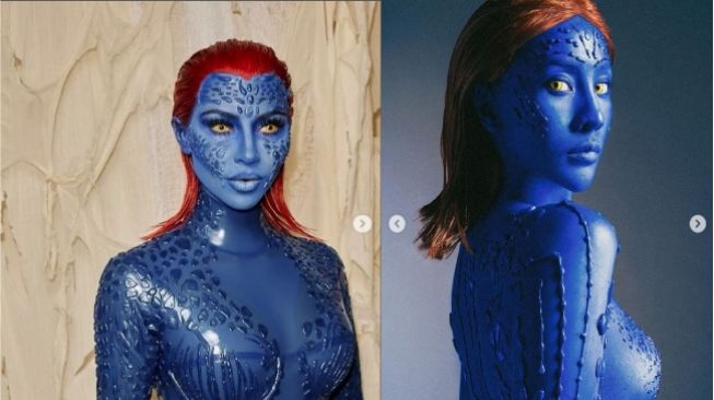 Adu Gaya Kim Kardashian VS Anya Geraldine Jadi Mutan di Halloween 2022: Siapa Lebih Kece?