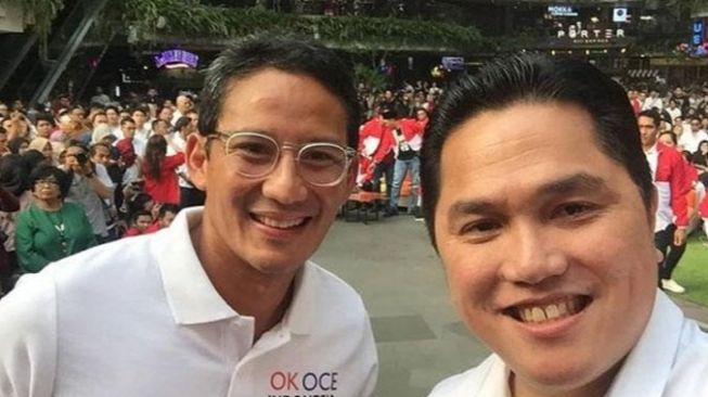 Head to Head Erick Thohir dan Sandiaga Uno, Masuk Kriteria Capres-Cawapres 2024