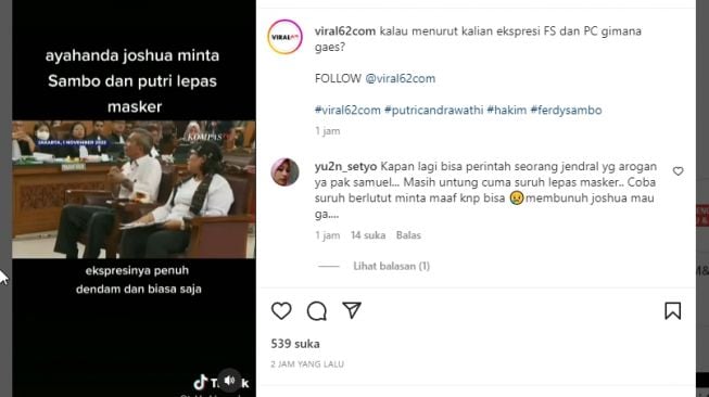 Ayahanda Brigadir J Minta Sambo dan Putri Lepas Masker, Warganet: Suruh Berlutut