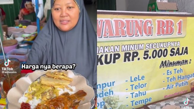 Warung Nasi di Surabaya Jualan Gak Takut Rugi: Nasi, Sayur, Lauk dan Minum Cuma Rp 5 Ribu!