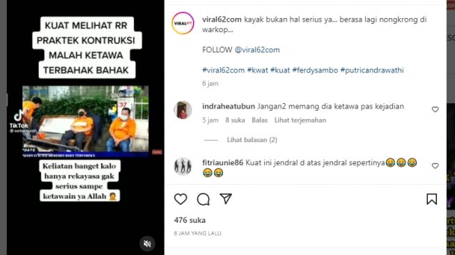 Video Kuat Ma'ruf Ketawa Terbahak-bahak Lihat Bripka RR Rekonstruksi Viral, Warganet: Hukumnya Kek Dagelan